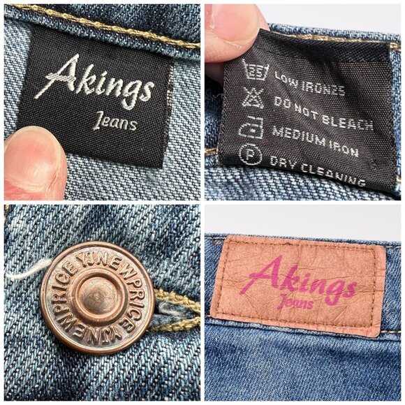 Akings Distressed Girlfriend Jeans Cropped Denim Petite Size 6 - Picture 3 of 6